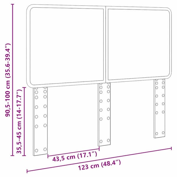 Huvudgavel Rökt ek 100 cm Konstruerat trä