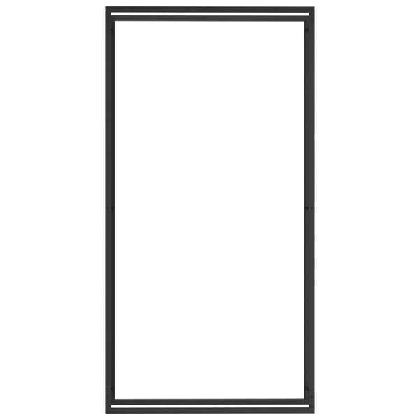 Vedställ matt svart 110x28x214 cm stål