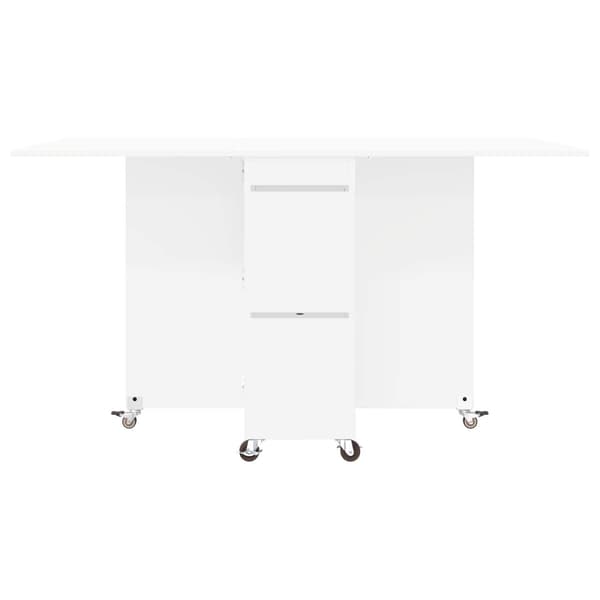 Matbord 2 pcs 140 x 80 x 77 cm Konstruerat trä Vit Rektangulär
