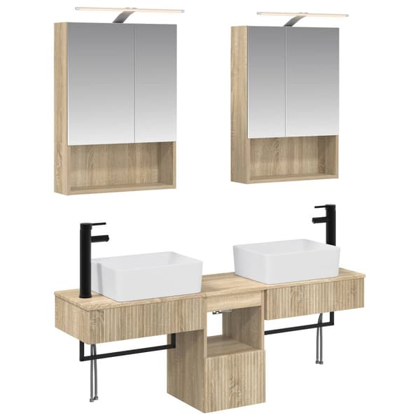Badrumsskåpsset 5 pcs Sonoma-ek 50 x 14,5 x 70 cm