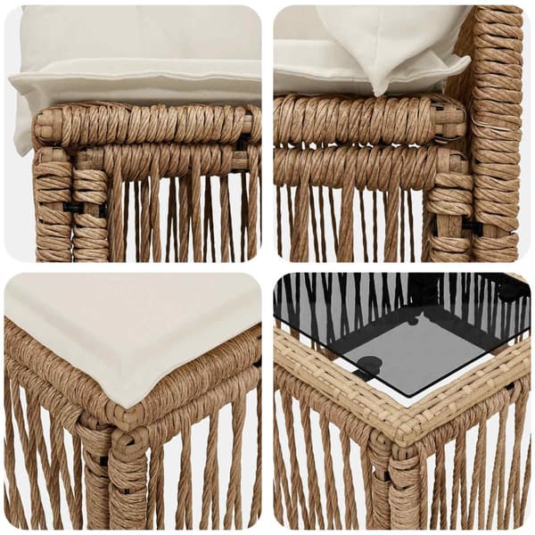 Trädgårdsoffset 12 pcs Beige konstrotting