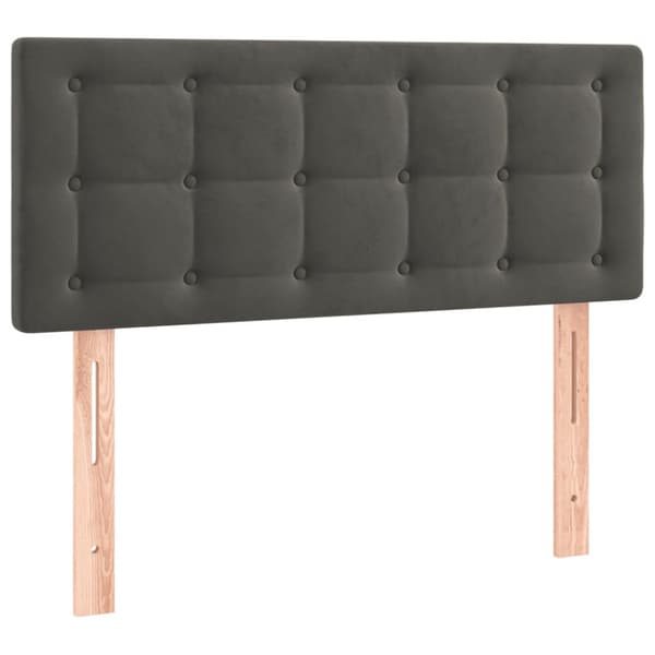 Ramsäng med madrass mörkgrå 80x200 cm sammet
