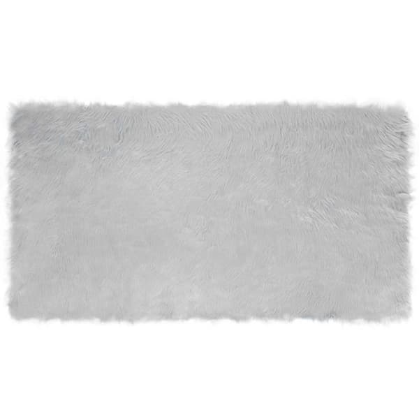 Fuskfäll matta TAFALLA Grå 60 x 110 cm Polyester