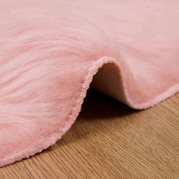 Fuskfäll matta TAFALLA Rosa Ø 80 cm Polyester