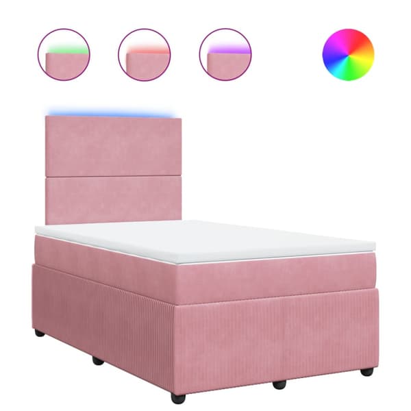 Ramsäng med madrass rosa 120x190 cm sammet