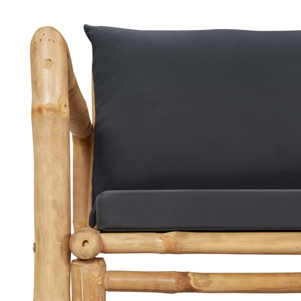 Loungegrupp för trädgården med dynor 4 delar bambu