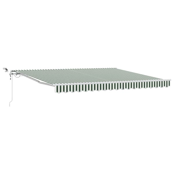 Markis tyg Grön och Vit 400 × 300 cm Polyester
