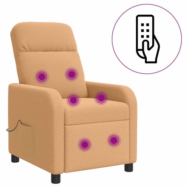Massagefåtölj Beige Bouclé