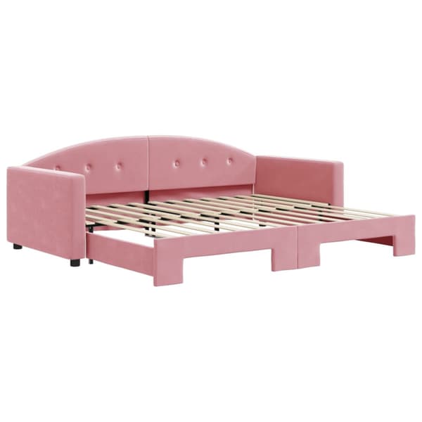 Dagbädd utdragbar rosa 90x200 cm sammet