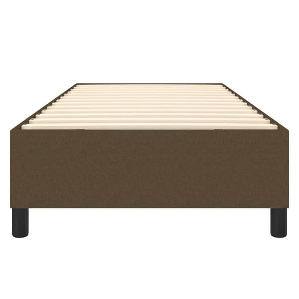 Boxspring-sängram mörkbrun 90x200 cm tyg