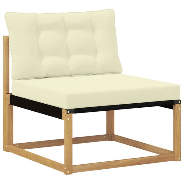 Utomhussoffset med kudde 6 pcs Vit och grädde