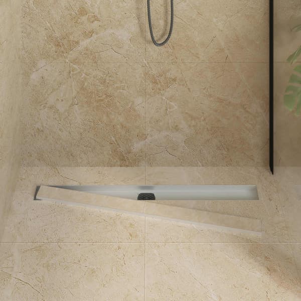 Duschavlopp 2-i-1 med 360° Siphon Silver 90 cm