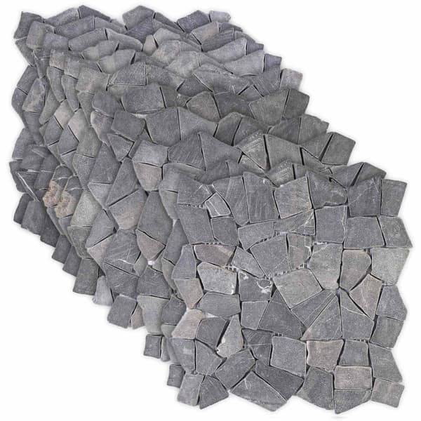 Mosaikplattor Mörkgrå 30 x 30 cm Marmor