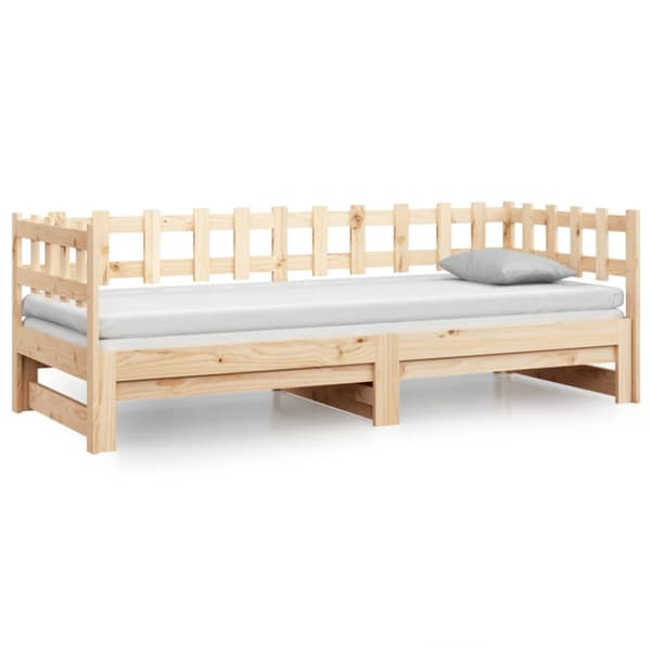 Utdragbar dagbädd 2x(90x200) cm massiv furu