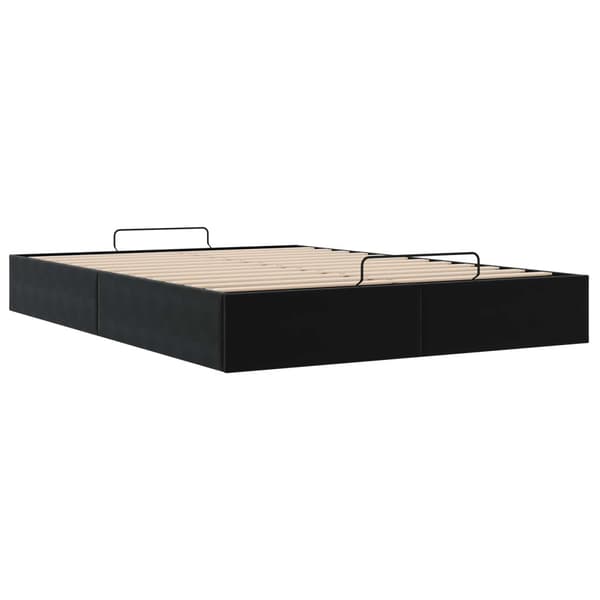 Ottoman Sängram Svart 153 x 203 cm Sammet