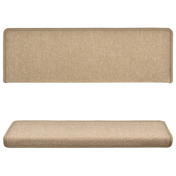 Trappmattor 15 st 65x21x4 cm taupe rektangulär kant