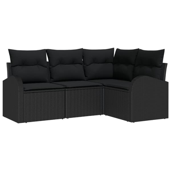 Trädgårdsoffset 4 pcs Svart konstrotting