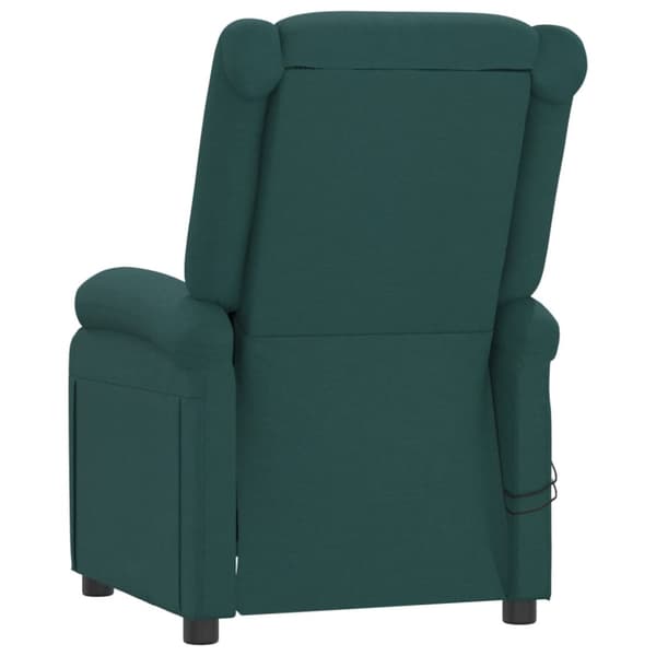 Massagefåtölj mörkgrön tyg