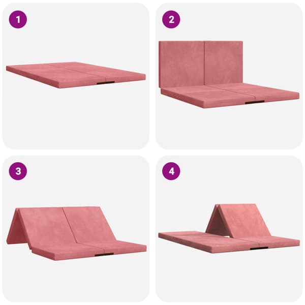 Fällbar Soffbed 140 x 67 x 45 cm Rosa