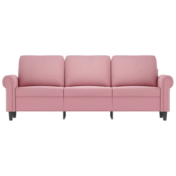 3-sitssoffa rosa 180 cm sammet