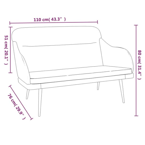 Bänk blå 110x76x80 cm sammet
