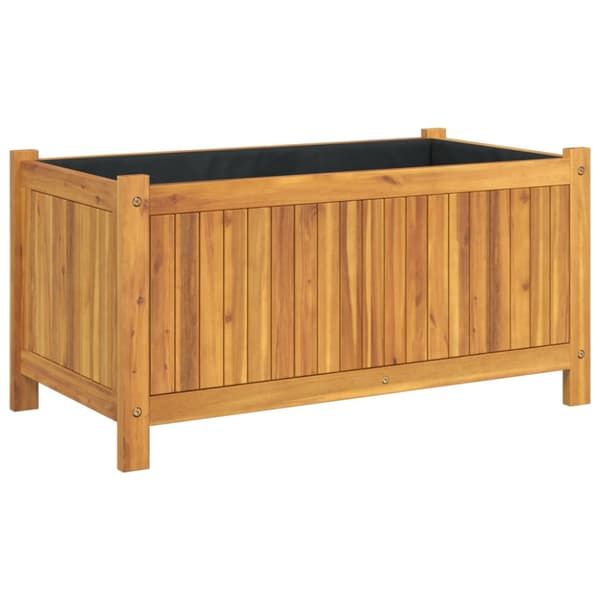 Odlingslåda med foder 80x42x40 cm massivt akaciaträ