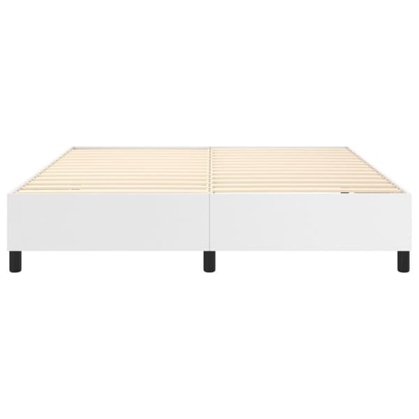 Boxspring-sängram vit 160x200 cm konstläder