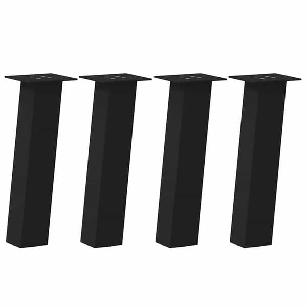 Soffbordsben 4 st svarta 42 cm stål