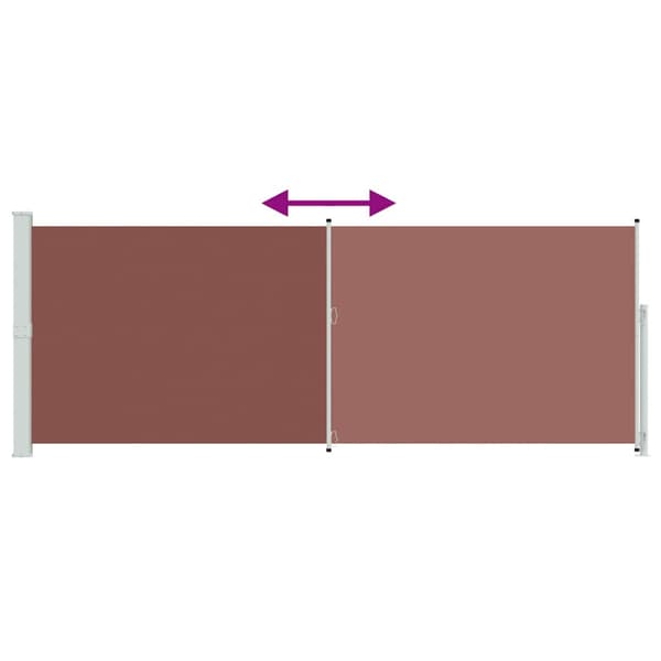 Infällbar sidomarkis 180x500 cm brun