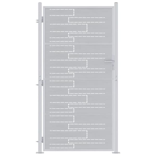 Trädgårdsgrind 85 x 196 cm Rostfritt stål Silver Låsbar