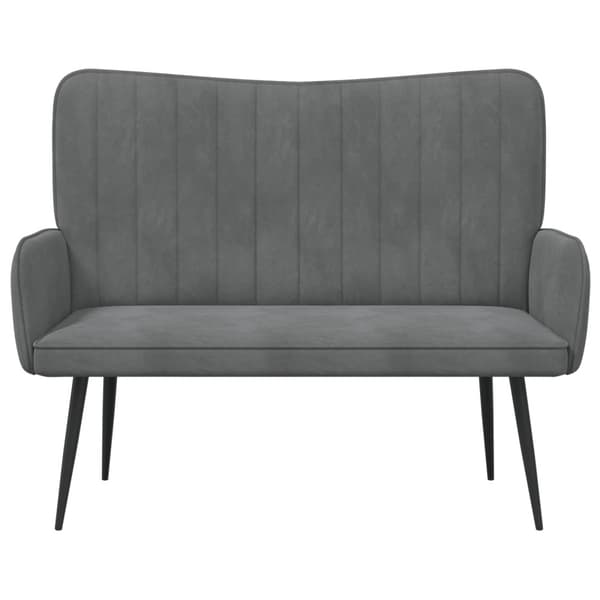 Tvåsitssoffa Mörkgrå 115 x 61 x 87 cm Sammet