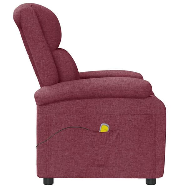Massagefåtölj vinröd tyg
