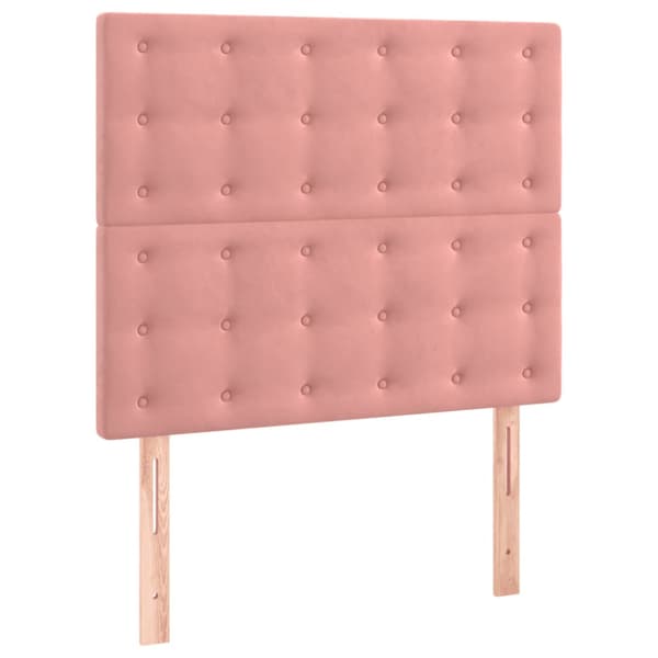 Ramsäng med madrass rosa 100x200 cm sammet