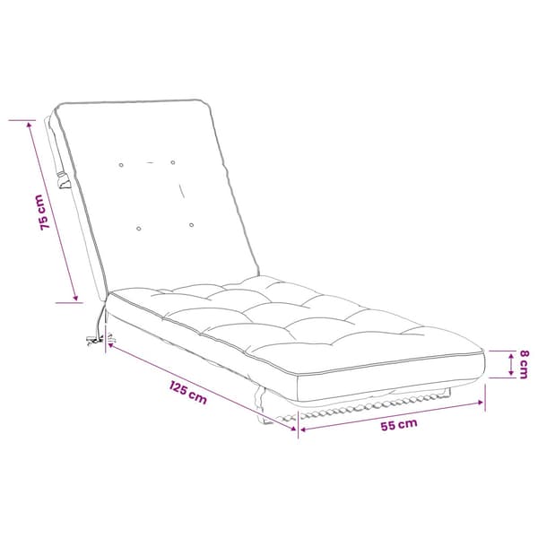 Solstol Kudde VIANEN 100% Polyester Sand 200 x 55 x 8 cm