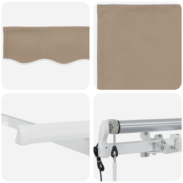 Utfällbar markis Beige 350 x 200 cm tyg