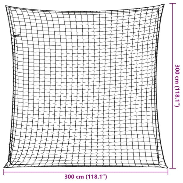 Lastnät med elastiskt rep svart 3x3 m PP