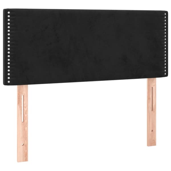 Ramsäng med madrass svart 100x200 cm sammet