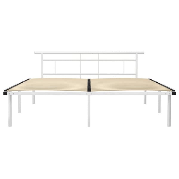 Sängram utan madrass vit metall 200x200 cm