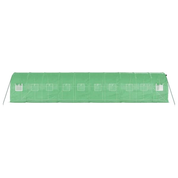 Växthus med stålram grön 20 m² 10x2x2 m