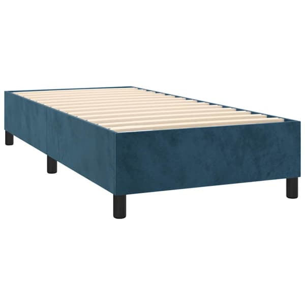 Ramsäng med madrass mörkblå 80x200 cm sammet