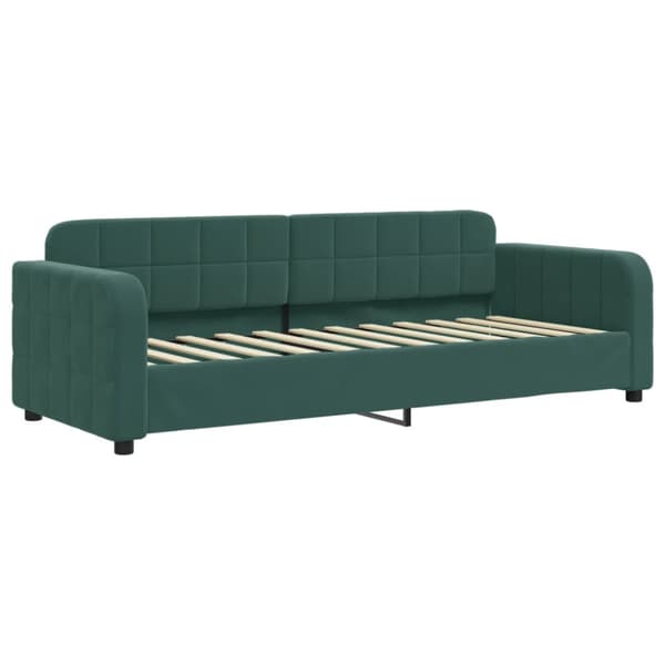 Dagbädd utdragbar mörkgrön 80x200 cm sammet