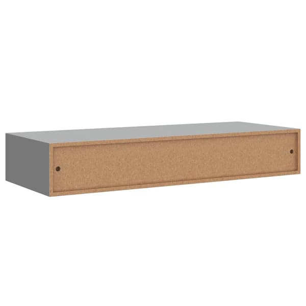 Väggmonterad låda grå 60x23,5x10 cm MDF