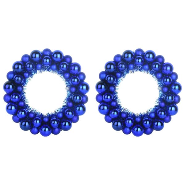 Julkulor kransar 2 pcs Blå 33 x 33 x 7 cm Polystyren