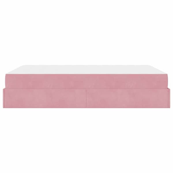 Sängram med madrass 2 pcs Rosa Sammet
