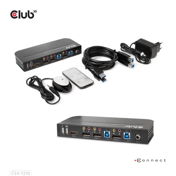 CLUB3D CSV-7210 KVM-switchar Svart