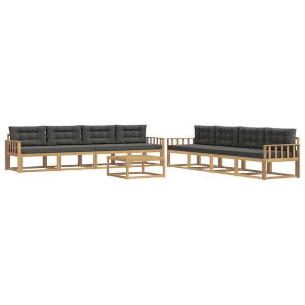 Utomhussoffset 9 pcs Vit och antracit 79 x 79 x 37 cm Polyester