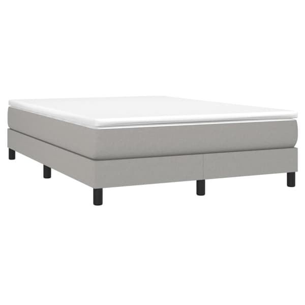 Boxspring-sängram ljusgrå 140x190 cm tyg