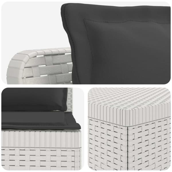 4-sits Trädgårdsoffa med Kuddar Rattan Look PP Vit