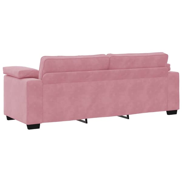 Soffgrupp med dynor 3 delar rosa sammet
