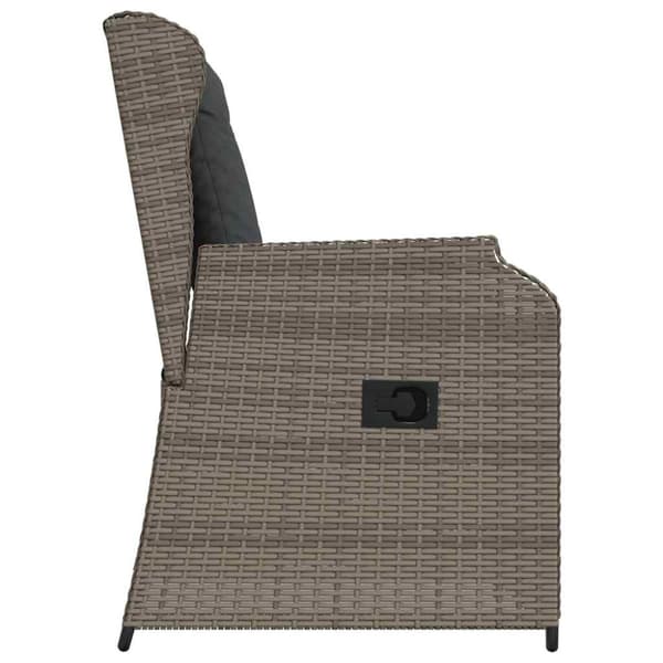 Trädgårdsbänk 2 pcs Grå konstrotting
